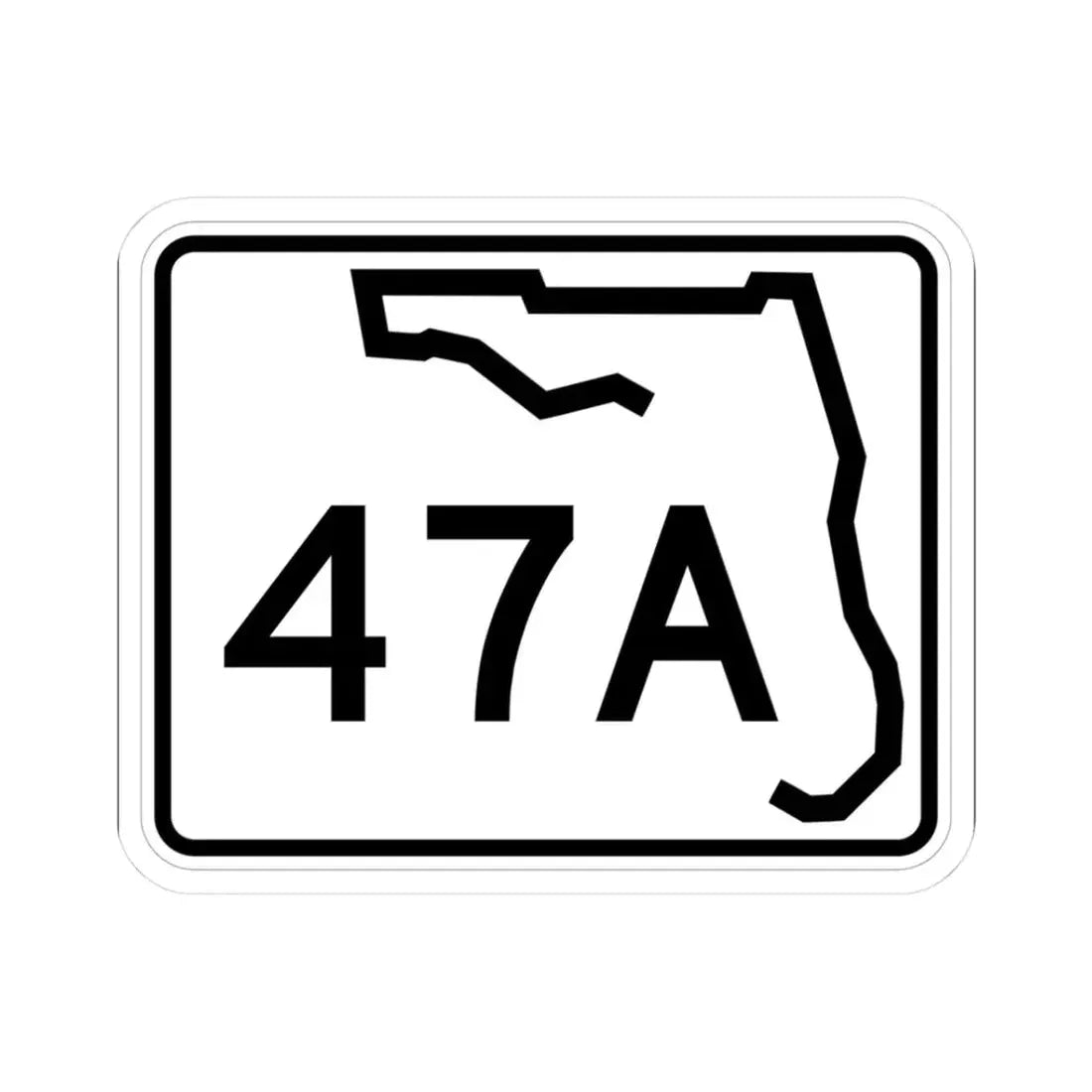 Florida 47A (Florida) (Road Sign) STICKER Vinyl Kiss-Cut Decal 3 Inch White - The Sticker Space