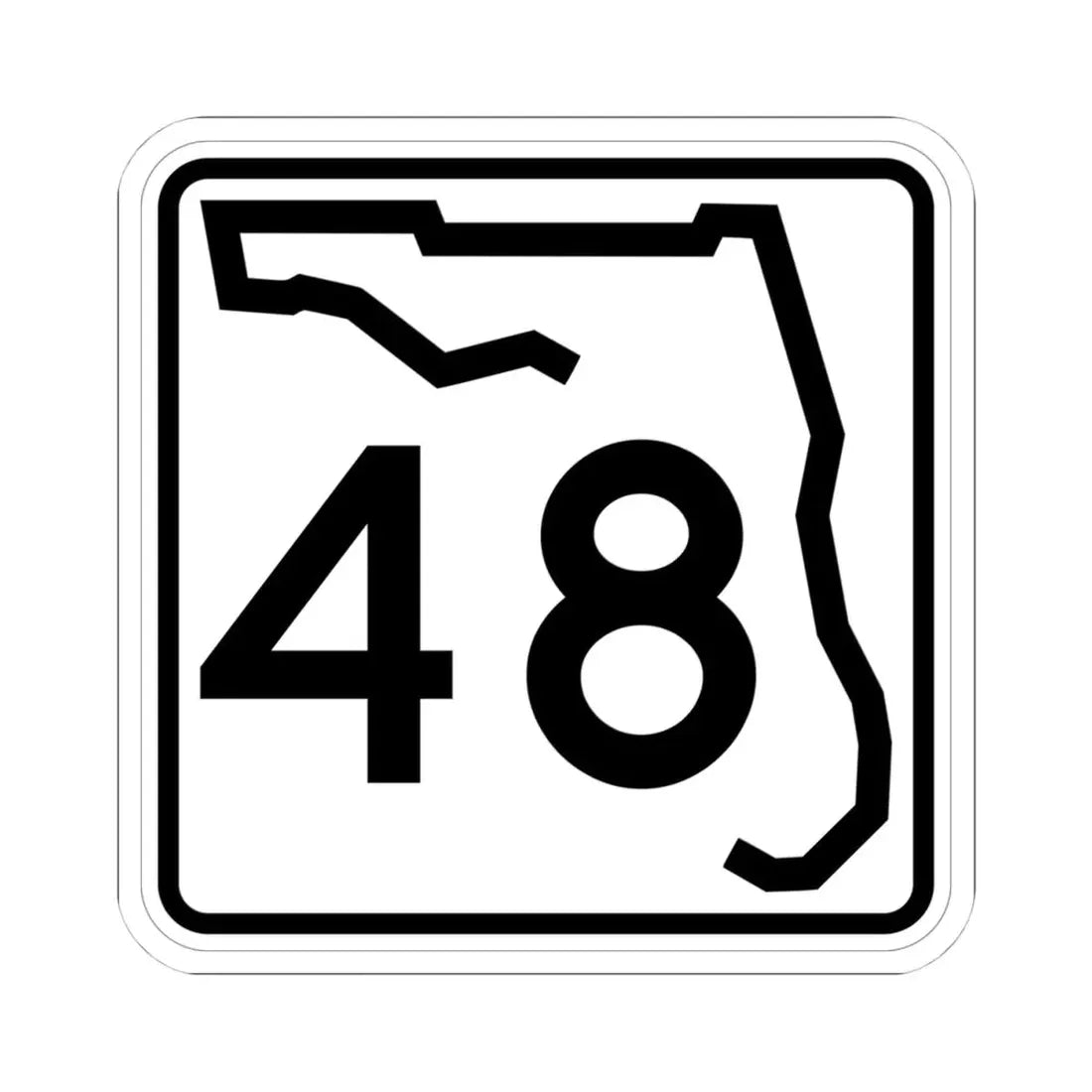 Florida 48 (Florida) (Road Sign) STICKER Vinyl Kiss-Cut Decal 4 Inch White - The Sticker Space