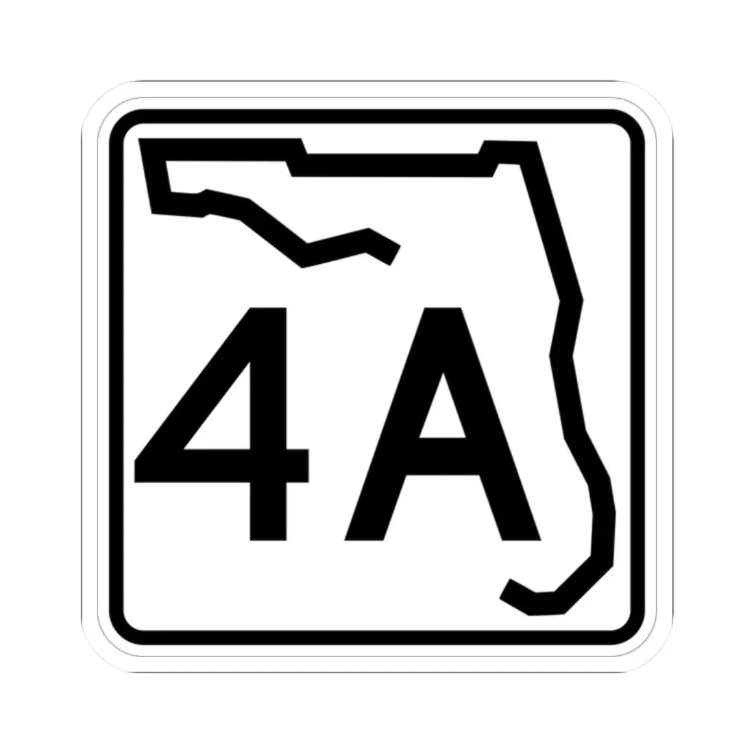 Florida 4A (Florida) (Road Sign) STICKER Vinyl Kiss-Cut Decal 2 Inch White - The Sticker Space