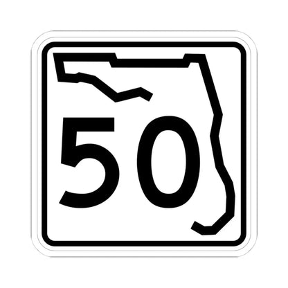 Florida 50 (Florida) (Road Sign) STICKER Vinyl Kiss-Cut Decal 4 Inch White - The Sticker Space