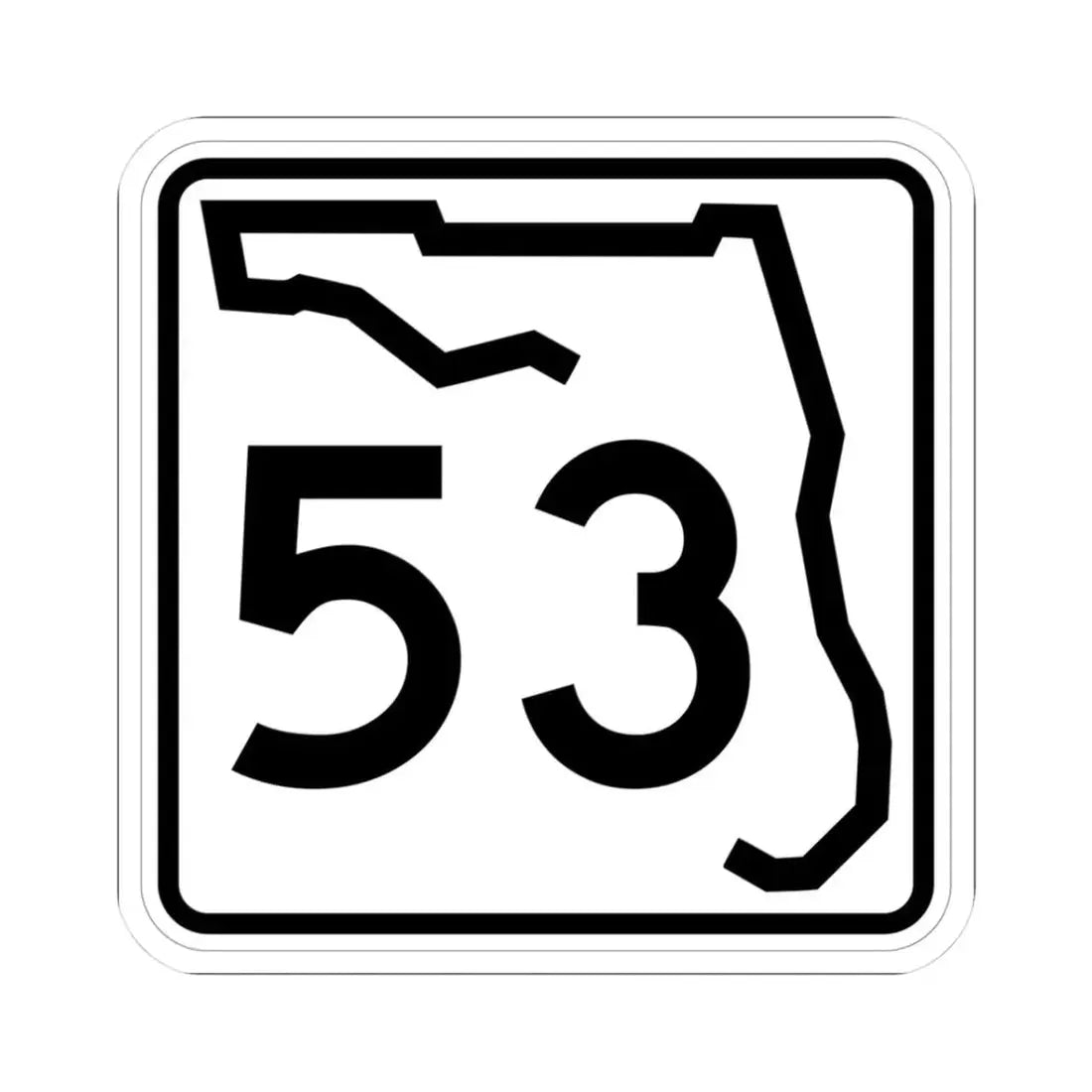 Florida 53 (Florida) (Road Sign) STICKER Vinyl Kiss-Cut Decal 3 Inch White - The Sticker Space