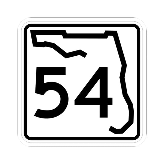 Florida 54 (Florida) (Road Sign) STICKER Vinyl Kiss-Cut Decal 2 Inch White - The Sticker Space
