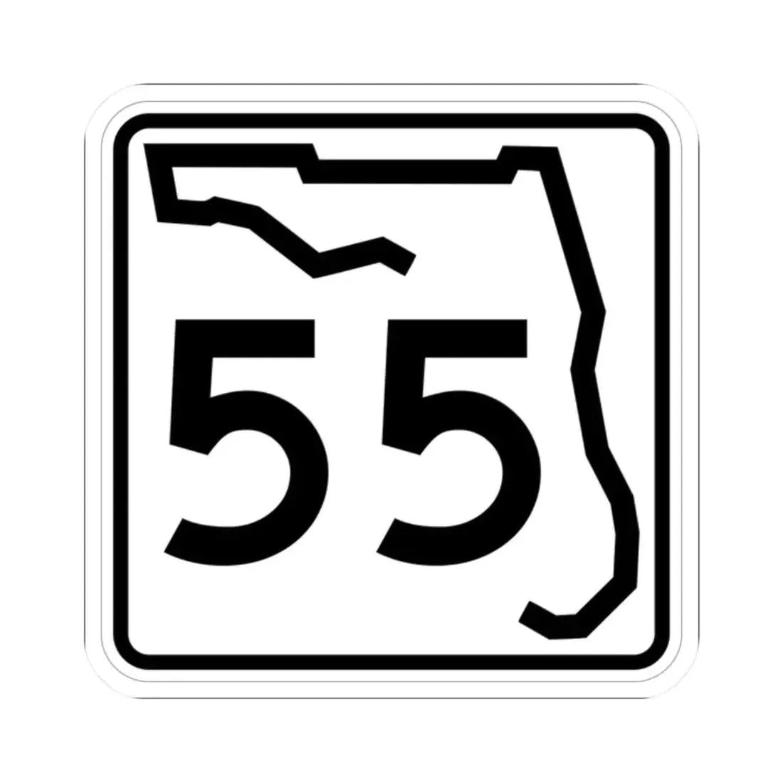 Florida 55 (Florida) (Road Sign) STICKER Vinyl Kiss-Cut Decal 2 Inch White - The Sticker Space