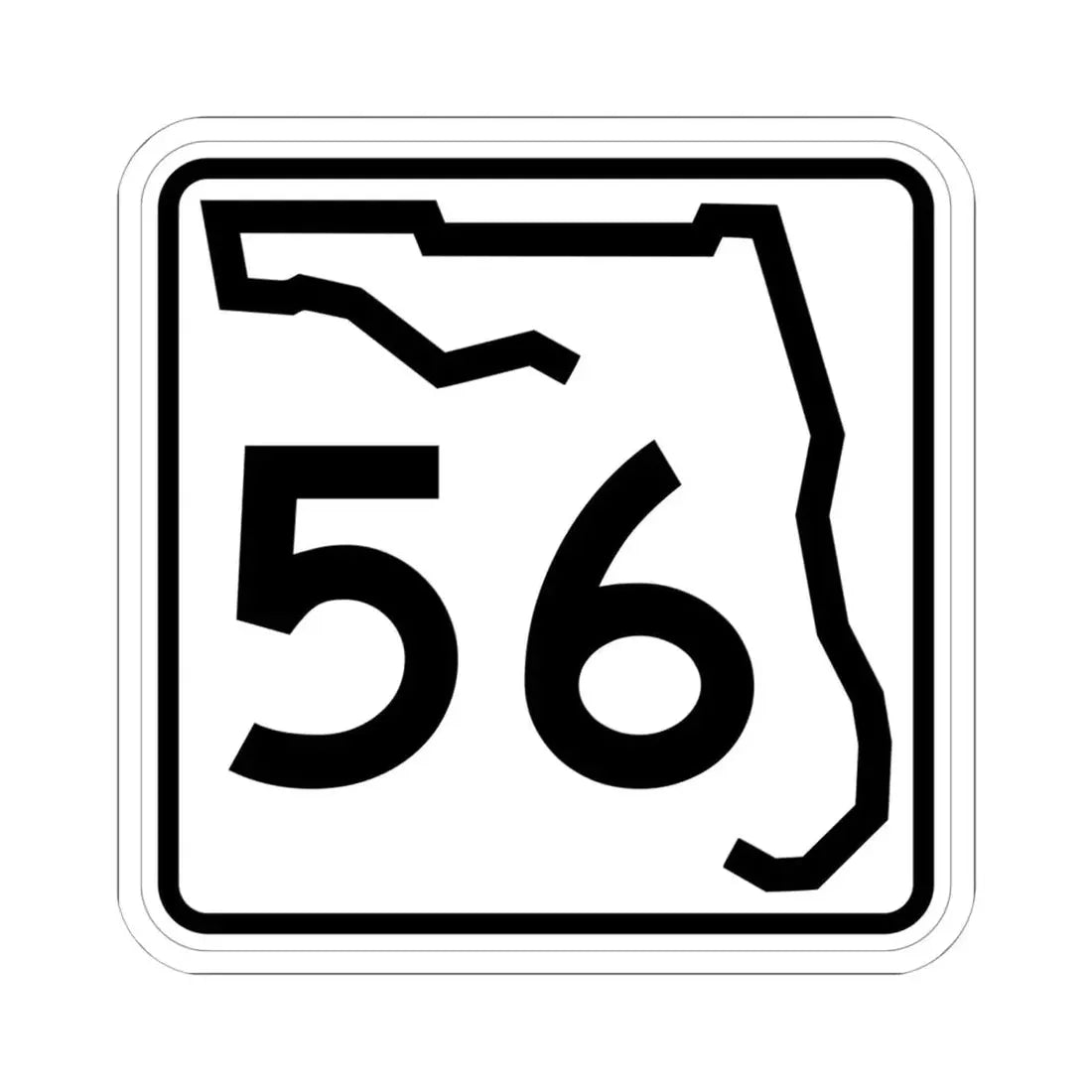Florida 56 (Florida) (Road Sign) STICKER Vinyl Kiss-Cut Decal 6 Inch White - The Sticker Space