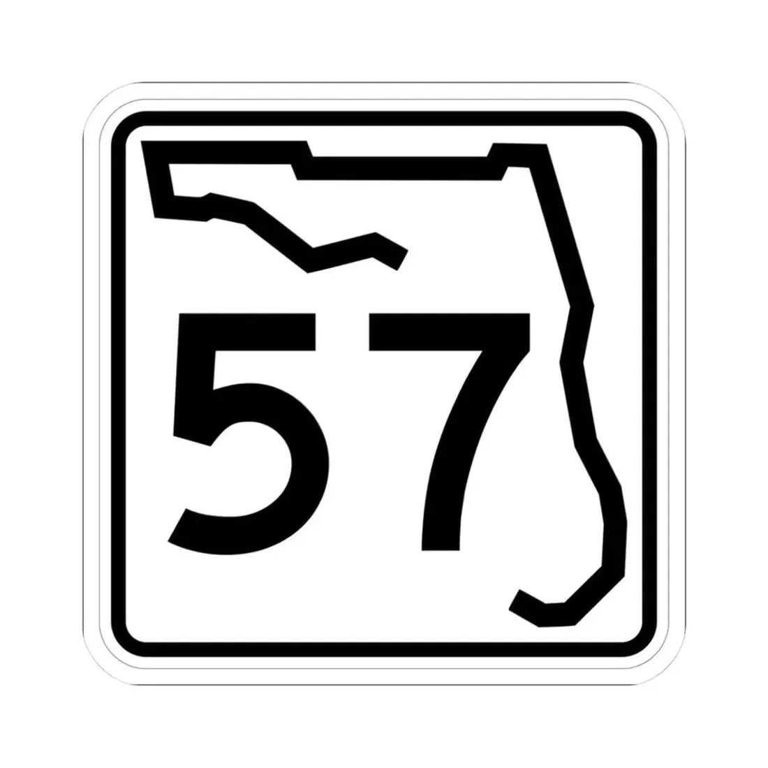 Florida 57 (Florida) (Road Sign) STICKER Vinyl Kiss-Cut Decal 3 Inch White - The Sticker Space
