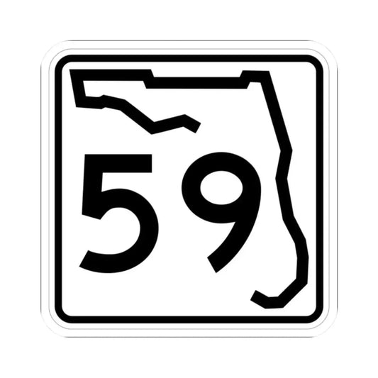 Florida 59 (Florida) (Road Sign) STICKER Vinyl Kiss-Cut Decal 2 Inch White - The Sticker Space