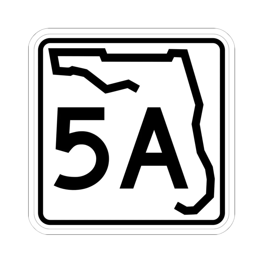 Florida 5A (Florida) (Road Sign) STICKER Vinyl Kiss-Cut Decal 6 Inch White - The Sticker Space