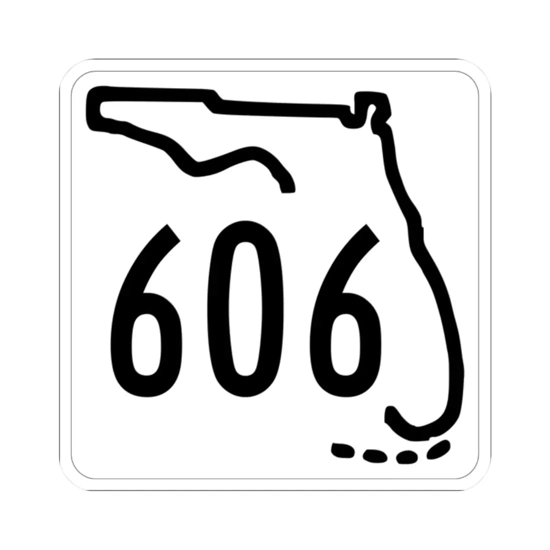 Florida 606 1955 (Florida) (Road Sign) STICKER Vinyl Kiss-Cut Decal 2 Inch White - The Sticker Space