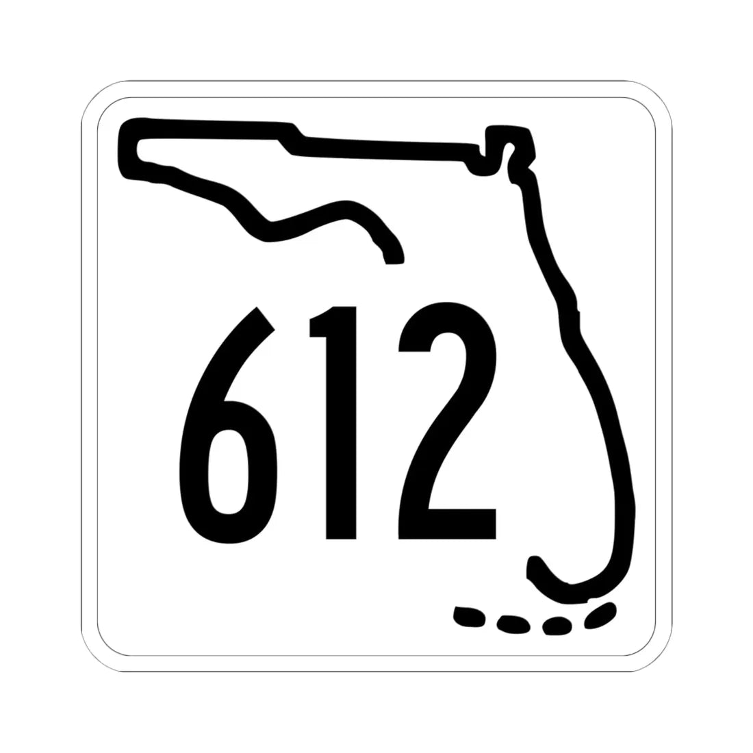 Florida 612 1955 (Florida) (Road Sign) STICKER Vinyl Kiss-Cut Decal 6 Inch White - The Sticker Space