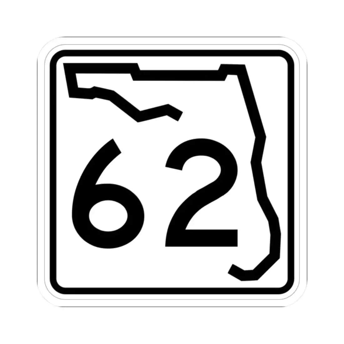 Florida 62 (Florida) (Road Sign) STICKER Vinyl Kiss-Cut Decal 2 Inch White - The Sticker Space