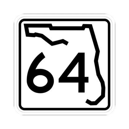 Florida 64 (Florida) (Road Sign) STICKER Vinyl Kiss-Cut Decal 2 Inch White - The Sticker Space