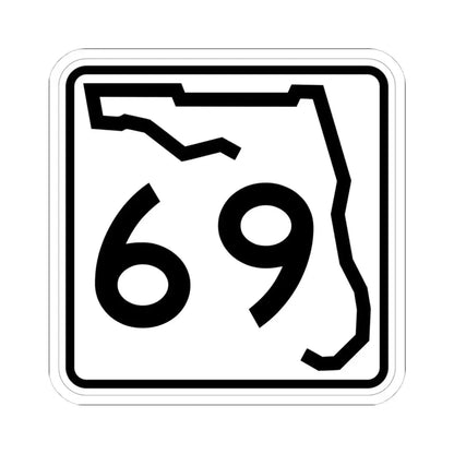 Florida 69 (Florida) (Road Sign) STICKER Vinyl Kiss-Cut Decal 4 Inch White - The Sticker Space
