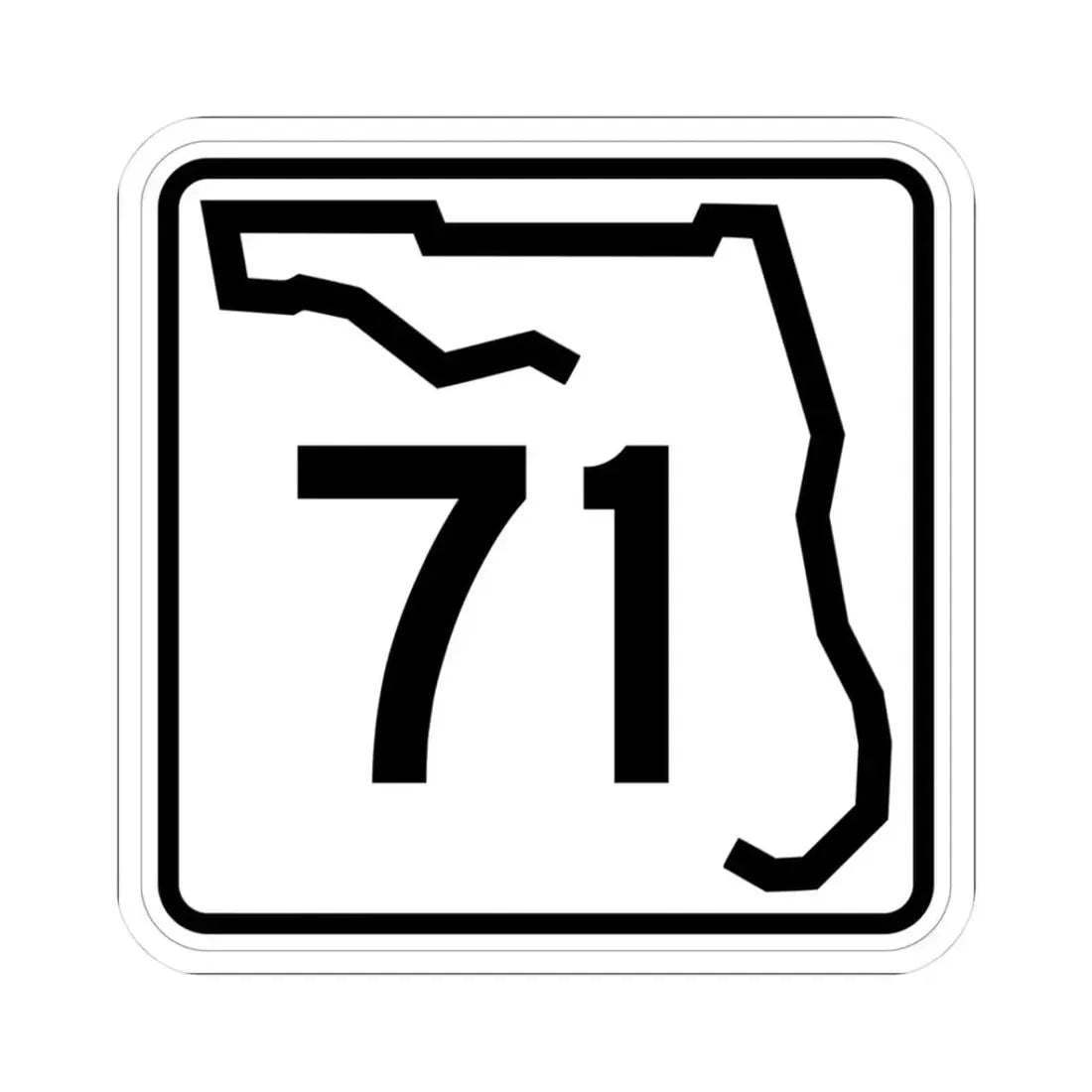 Florida 71 (Florida) (Road Sign) STICKER Vinyl Kiss-Cut Decal 3 Inch White - The Sticker Space