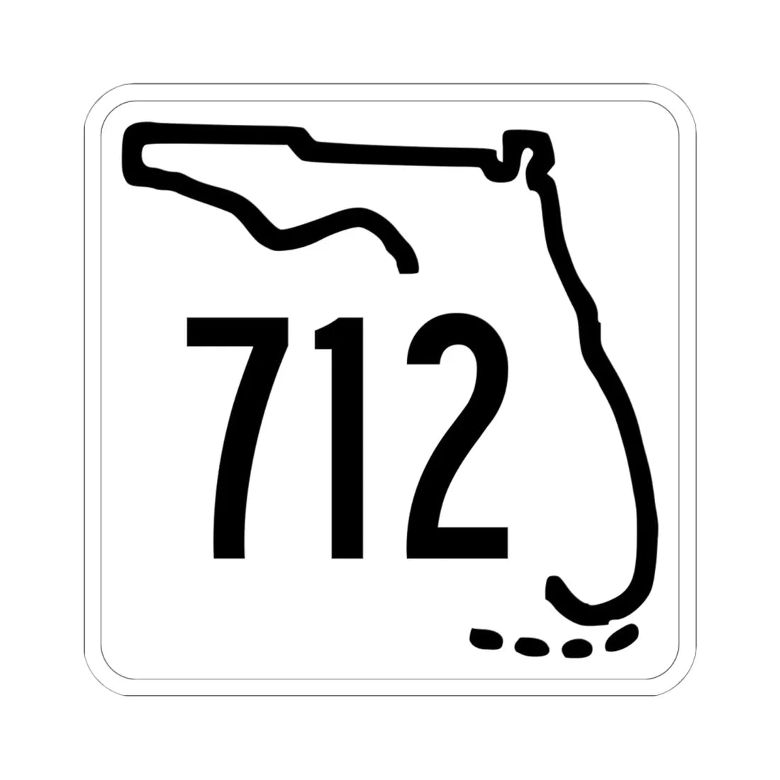Florida 712 1955 (Florida) (Road Sign) STICKER Vinyl Kiss-Cut Decal 6 Inch White - The Sticker Space