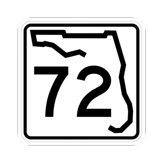 Florida 72 (Florida) (Road Sign) STICKER Vinyl Kiss-Cut Decal 2 Inch White - The Sticker Space