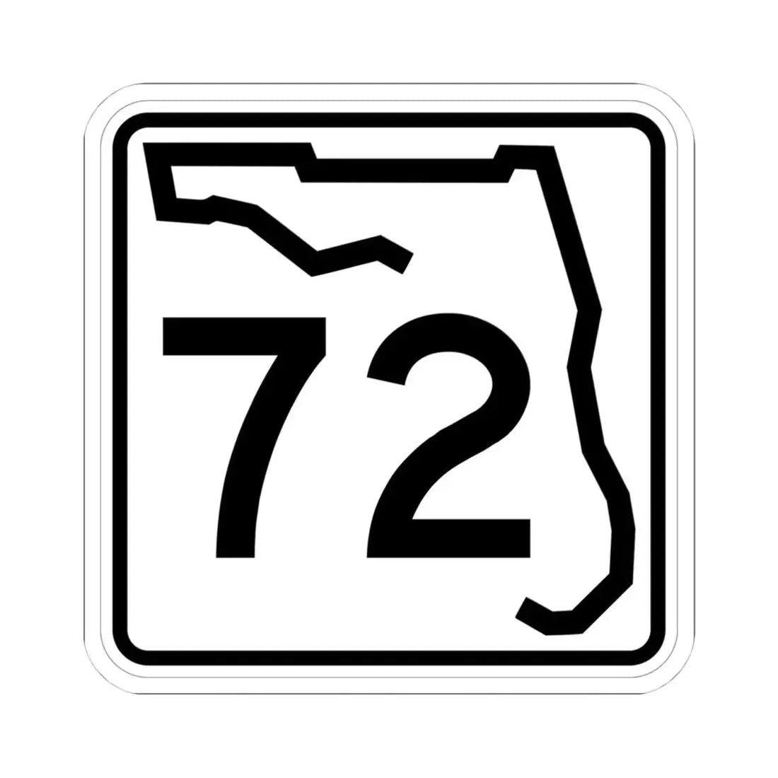 Florida 72 (Florida) (Road Sign) STICKER Vinyl Kiss-Cut Decal 4 Inch White - The Sticker Space