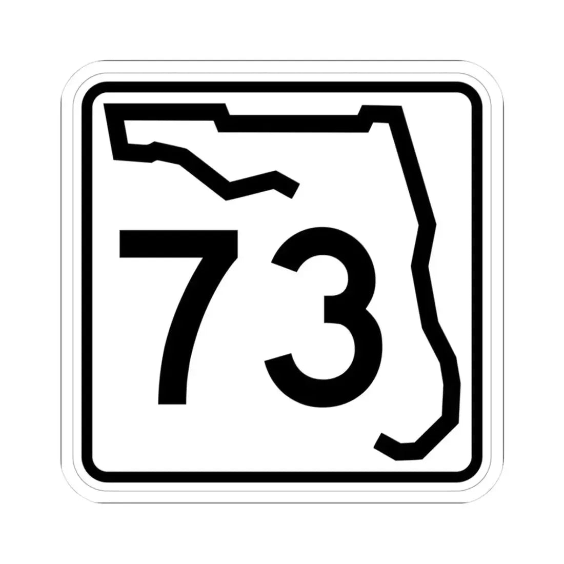 Florida 73 (Florida) (Road Sign) STICKER Vinyl Kiss-Cut Decal 3 Inch White - The Sticker Space
