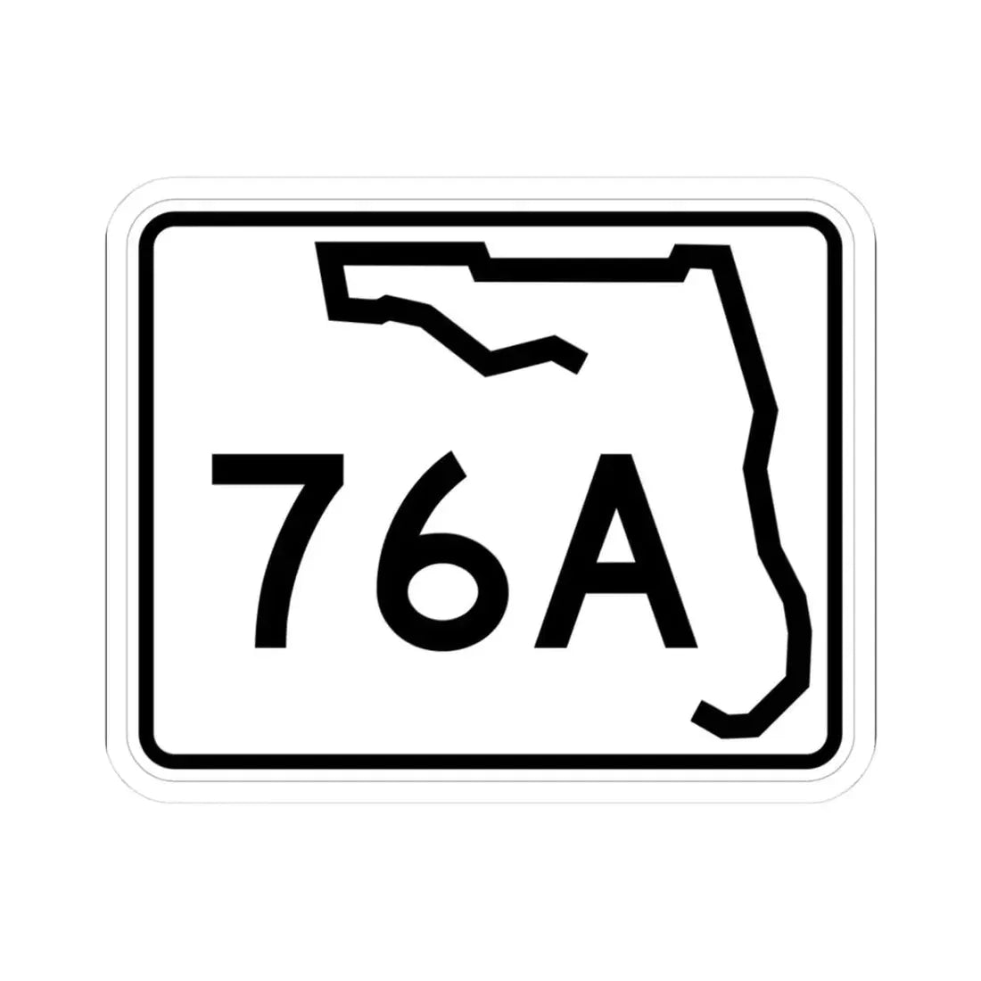 Florida 76A (Florida) (Road Sign) STICKER Vinyl Kiss-Cut Decal 3 Inch White - The Sticker Space