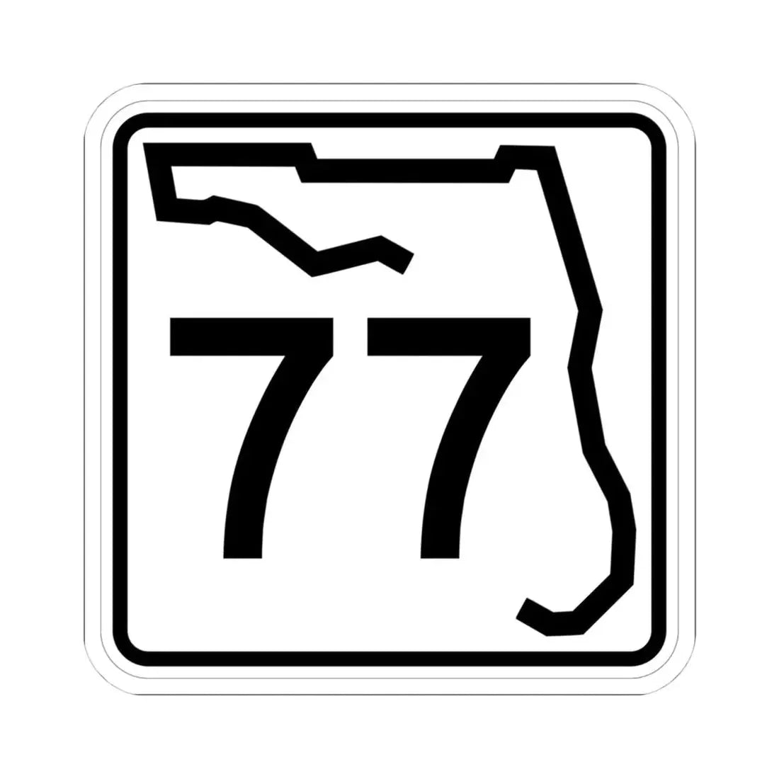 Florida 77 (Florida) (Road Sign) STICKER Vinyl Kiss-Cut Decal 4 Inch White - The Sticker Space