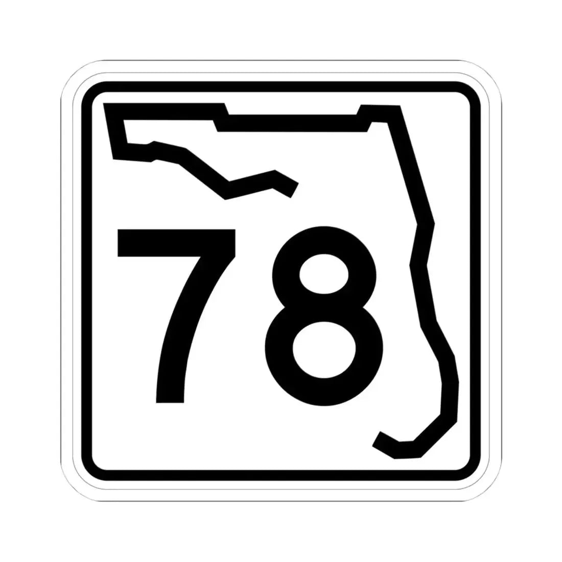 Florida 78 (Florida) (Road Sign) STICKER Vinyl Kiss-Cut Decal 4 Inch White - The Sticker Space