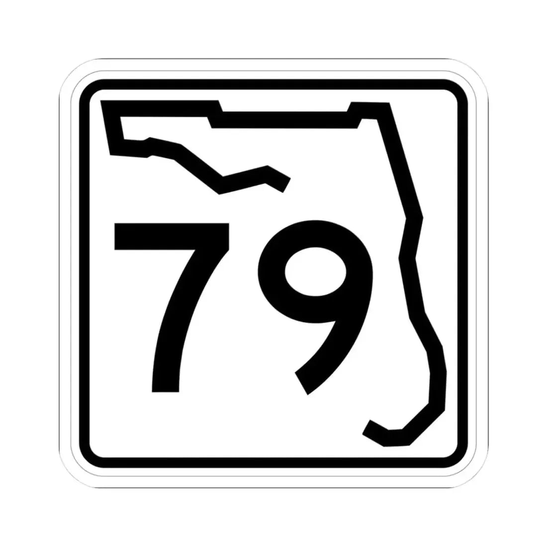 Florida 79 (Florida) (Road Sign) STICKER Vinyl Kiss-Cut Decal 3 Inch White - The Sticker Space