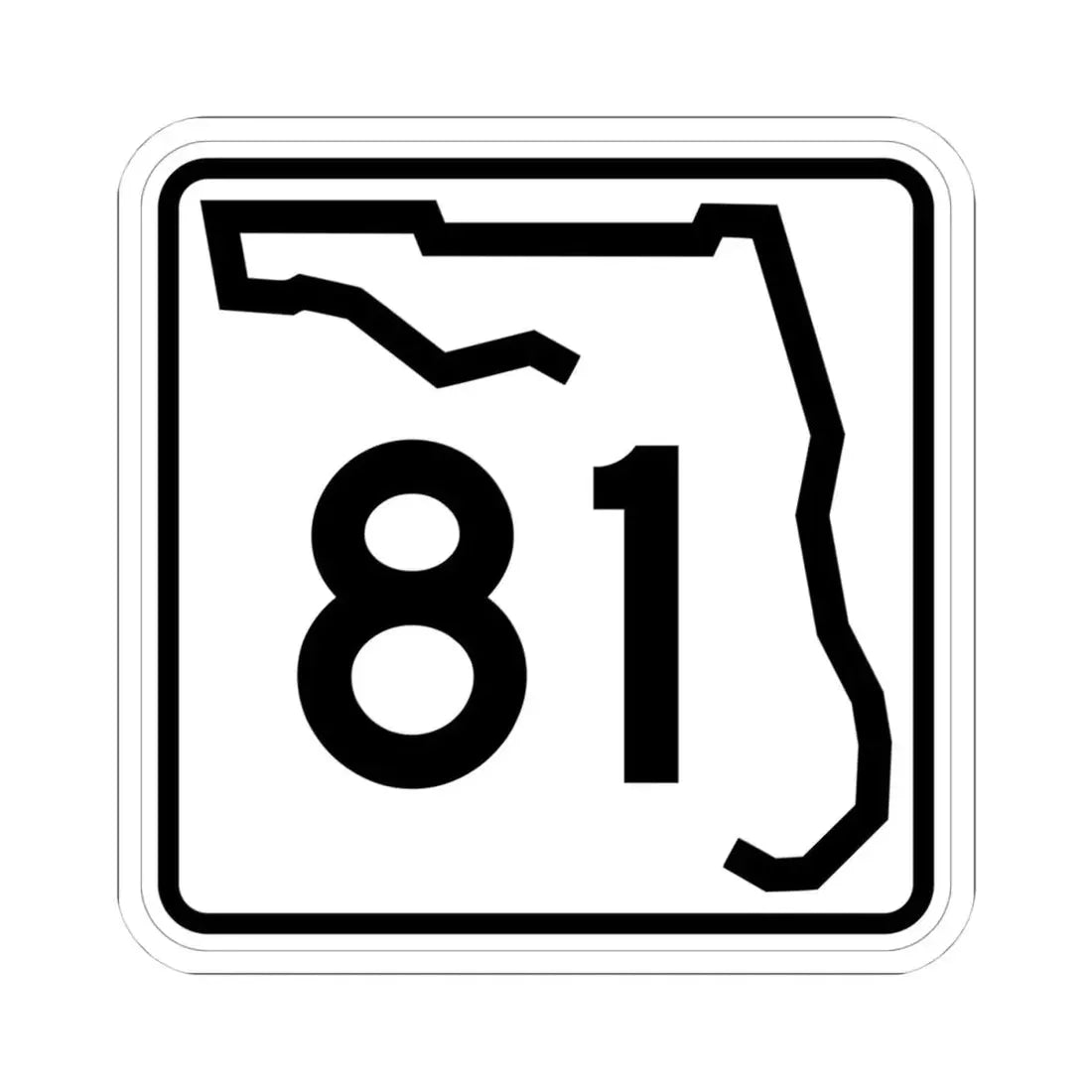 Florida 81 (Florida) (Road Sign) STICKER Vinyl Kiss-Cut Decal 4 Inch White - The Sticker Space