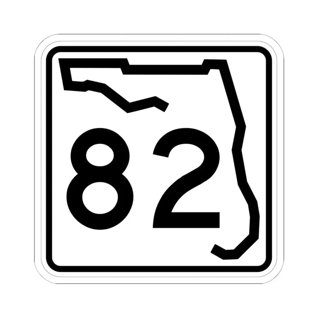 Florida 82 (Florida) (Road Sign) STICKER Vinyl Kiss-Cut Decal 6 Inch White - The Sticker Space
