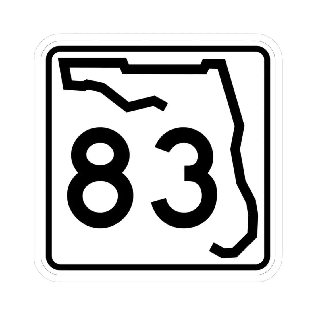 Florida 83 (Florida) (Road Sign) STICKER Vinyl Kiss-Cut Decal 3 Inch White - The Sticker Space