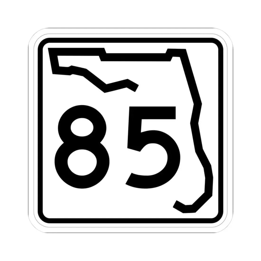 Florida 85 (Florida) (Road Sign) STICKER Vinyl Kiss-Cut Decal 3 Inch White - The Sticker Space