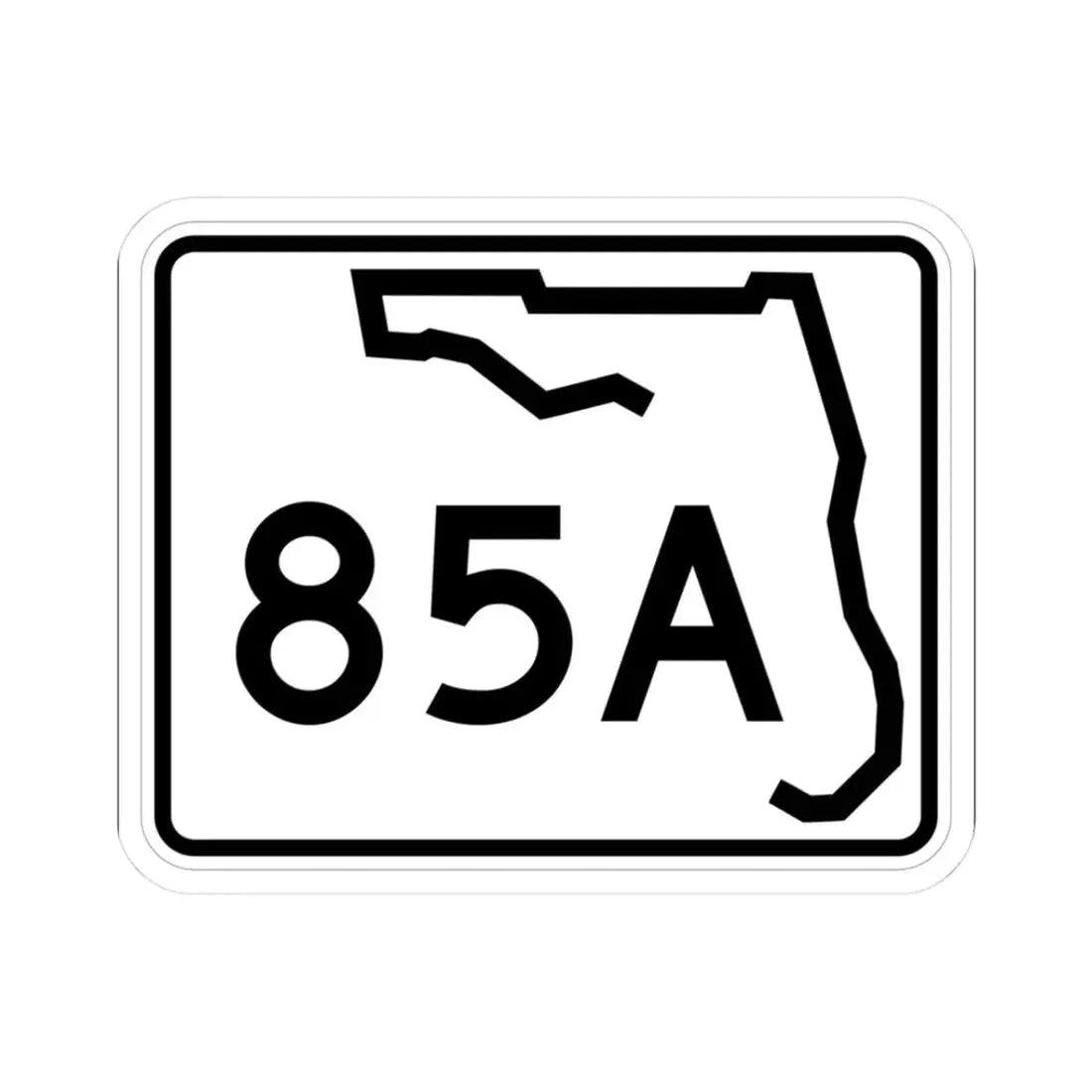 Florida 85A (Florida) (Road Sign) STICKER Vinyl Kiss-Cut Decal 3 Inch White - The Sticker Space