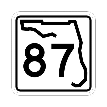Florida 87 (Florida) (Road Sign) STICKER Vinyl Kiss-Cut Decal 6 Inch White - The Sticker Space