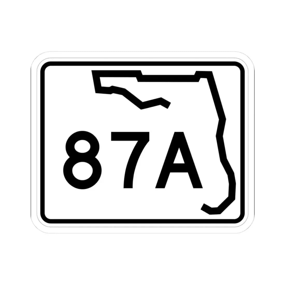 Florida 87A (Florida) (Road Sign) STICKER Vinyl Kiss-Cut Decal 3 Inch White - The Sticker Space