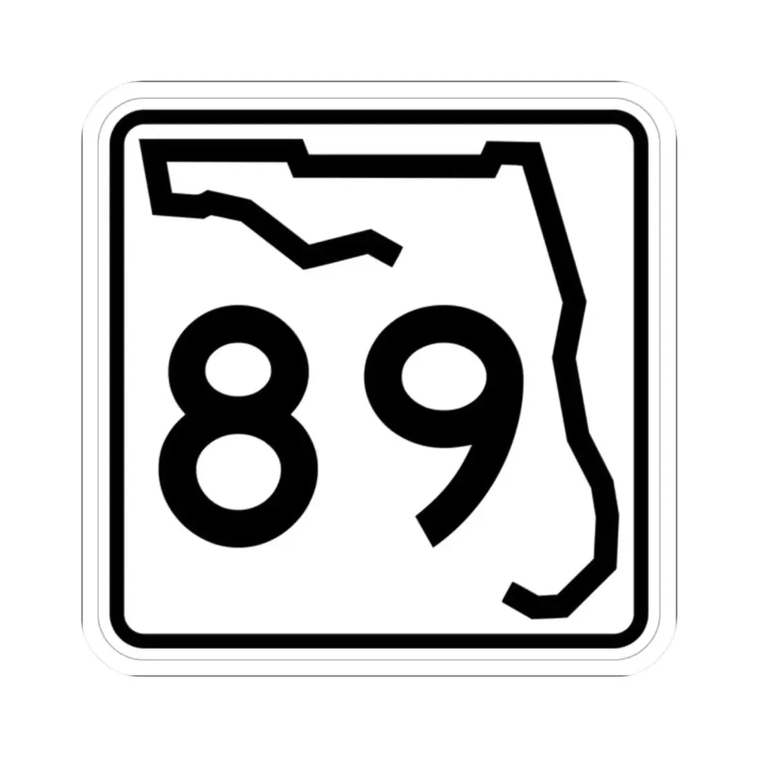 Florida 89 (Florida) (Road Sign) STICKER Vinyl Kiss-Cut Decal 2 Inch White - The Sticker Space