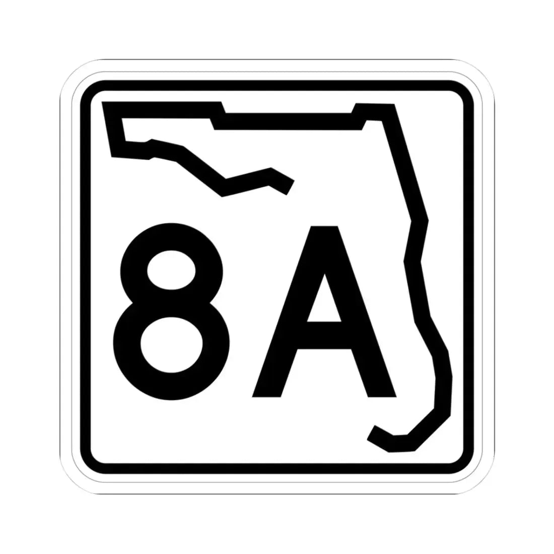 Florida 8A (Florida) (Road Sign) STICKER Vinyl Kiss-Cut Decal 3 Inch White - The Sticker Space