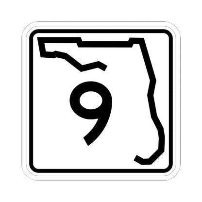 Florida 9 (Florida) (Road Sign) STICKER Vinyl Kiss-Cut Decal 6 Inch White - The Sticker Space
