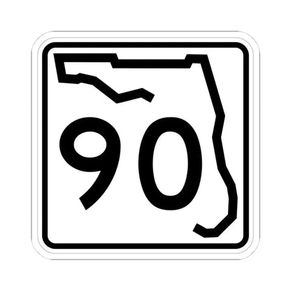Florida 90 (Florida) (Road Sign) STICKER Vinyl Kiss-Cut Decal 4 Inch White - The Sticker Space