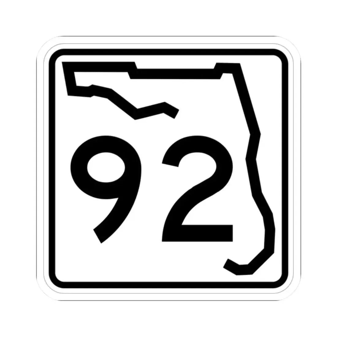Florida 92 (Florida) (Road Sign) STICKER Vinyl Kiss-Cut Decal 2 Inch White - The Sticker Space