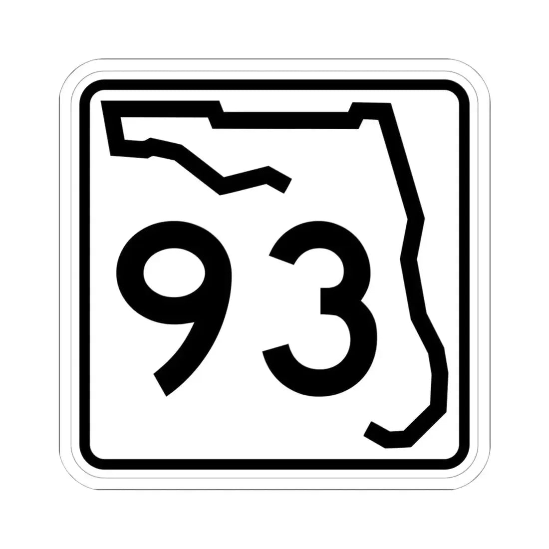 Florida 93 (Florida) (Road Sign) STICKER Vinyl Kiss-Cut Decal 6 Inch White - The Sticker Space