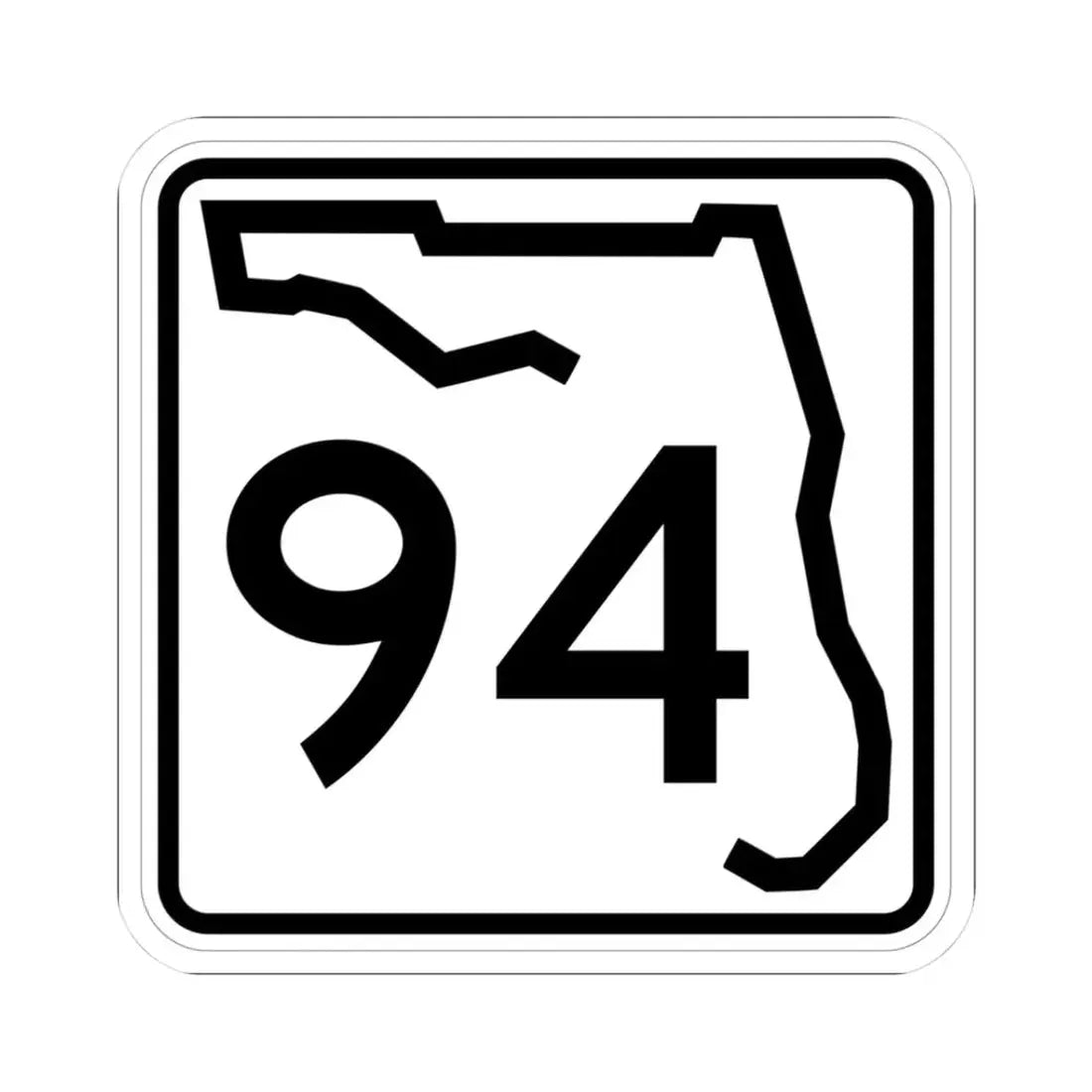 Florida 94 (Florida) (Road Sign) STICKER Vinyl Kiss-Cut Decal 3 Inch White - The Sticker Space