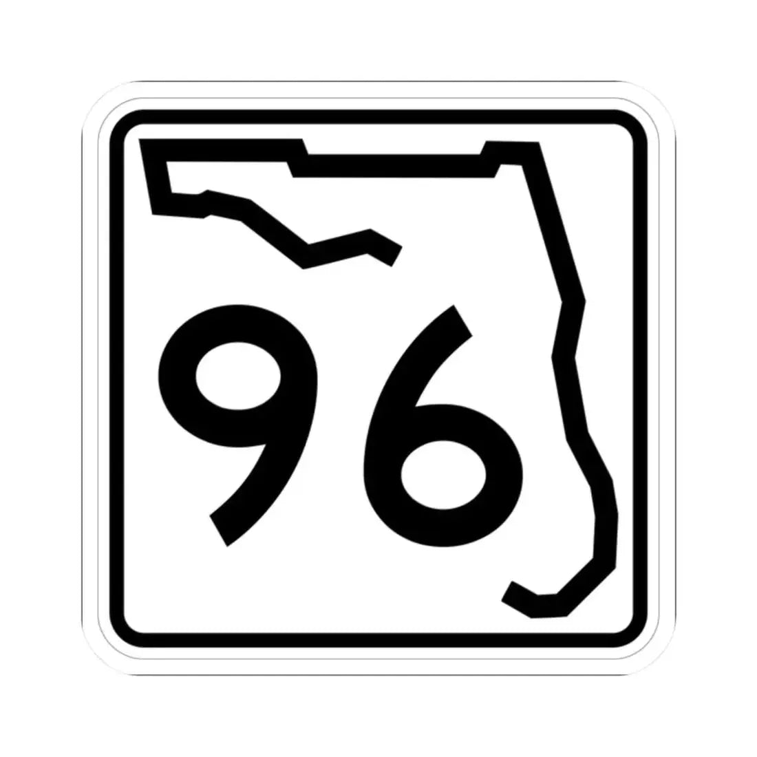 Florida 96 (Florida) (Road Sign) STICKER Vinyl Kiss-Cut Decal 2 Inch White - The Sticker Space