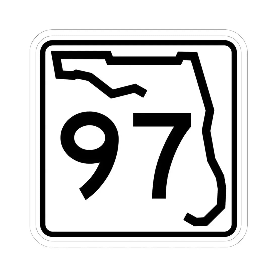 Florida 97 (Florida) (Road Sign) STICKER Vinyl Kiss-Cut Decal 6 Inch White - The Sticker Space