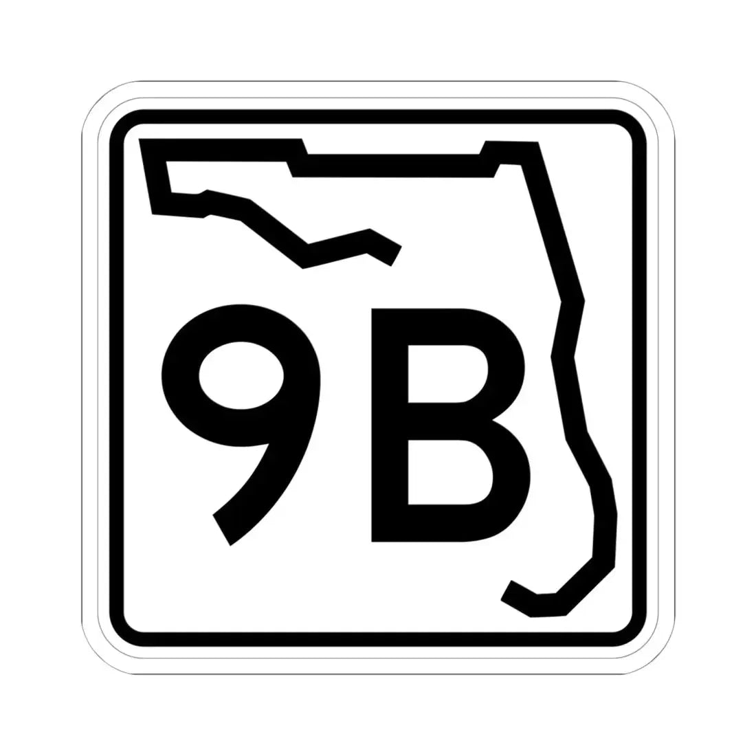 Florida 9B (Florida) (Road Sign) STICKER Vinyl Kiss-Cut Decal 6 Inch White - The Sticker Space