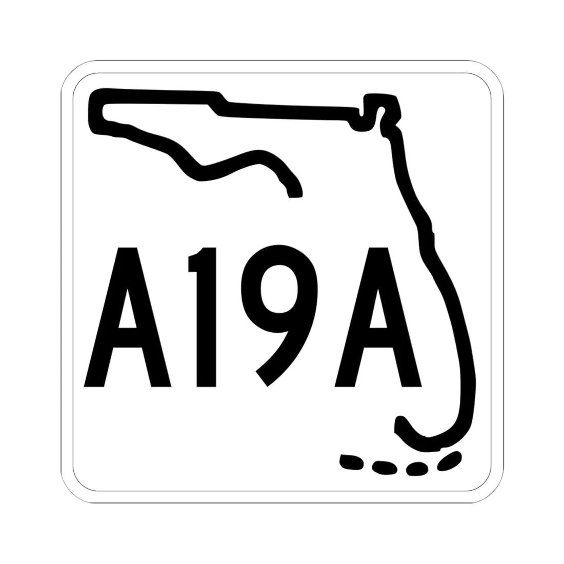 Florida A19A 1955 (Florida) (Road Sign) STICKER Vinyl Kiss-Cut Decal 6 Inch White - The Sticker Space