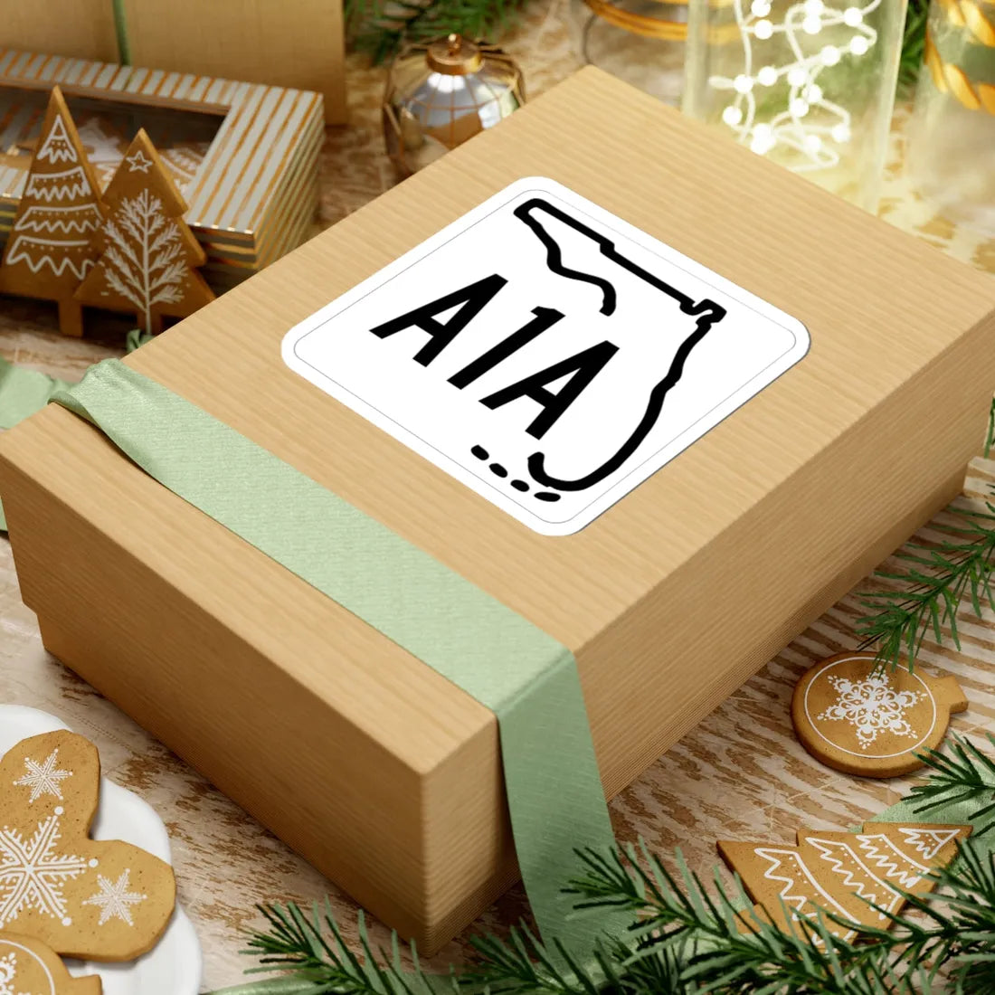 Florida A1A 1955 (Florida) (Road Sign) STICKER Vinyl Kiss-Cut Decal - The Sticker Space