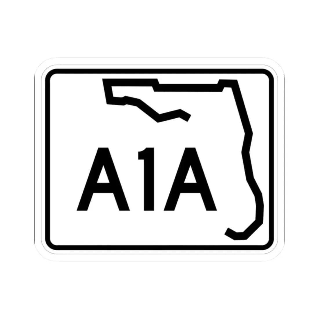 Florida A1A (Florida) (Road Sign) STICKER Vinyl Kiss-Cut Decal 2 Inch White - The Sticker Space