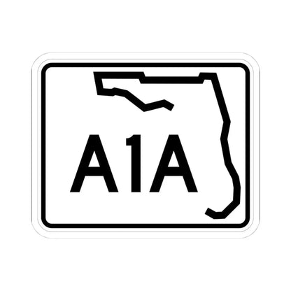 Florida A1A (Florida) (Road Sign) STICKER Vinyl Kiss-Cut Decal 4 Inch White - The Sticker Space