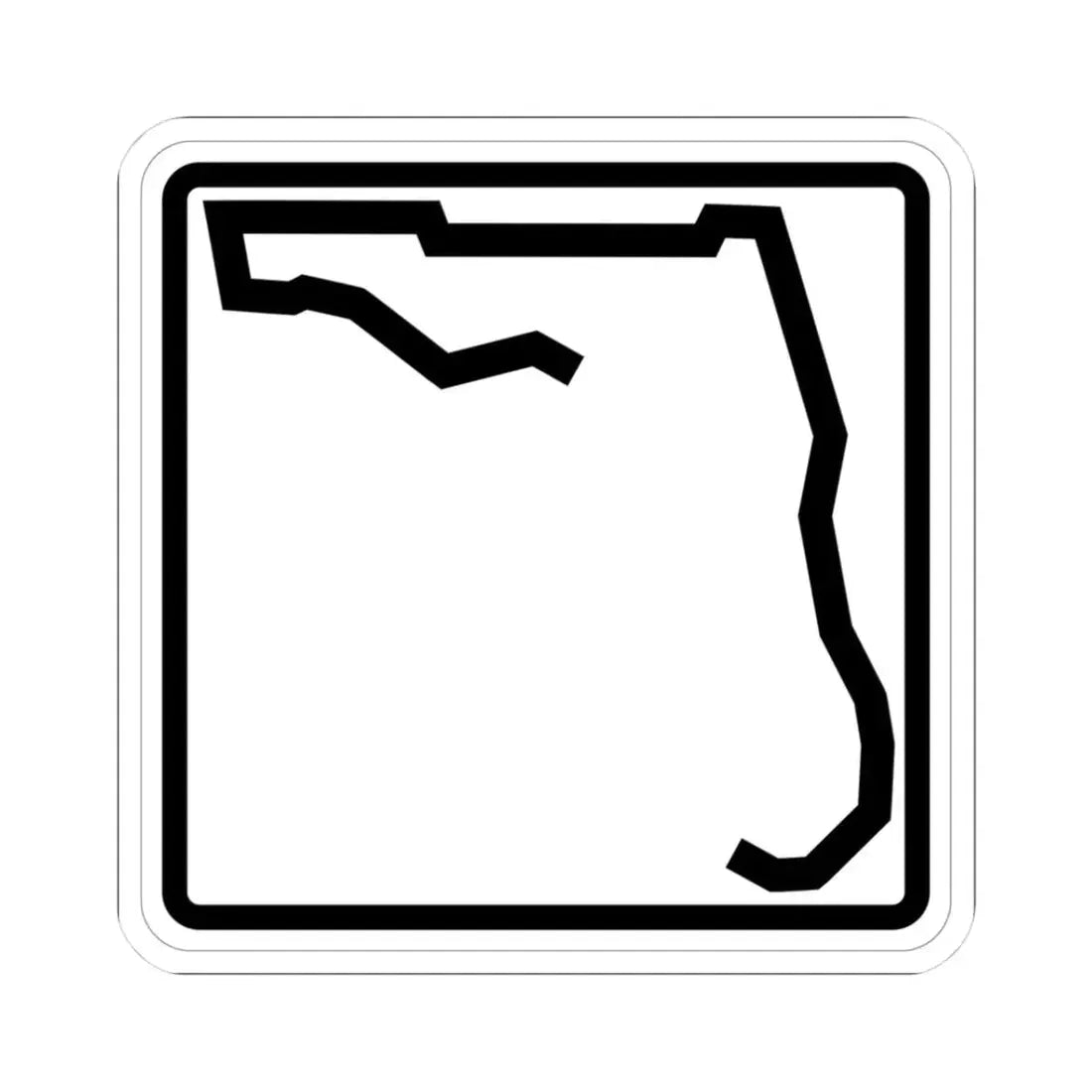 Florida blank (Florida) (Road Sign) STICKER Vinyl Kiss-Cut Decal 3 Inch White - The Sticker Space