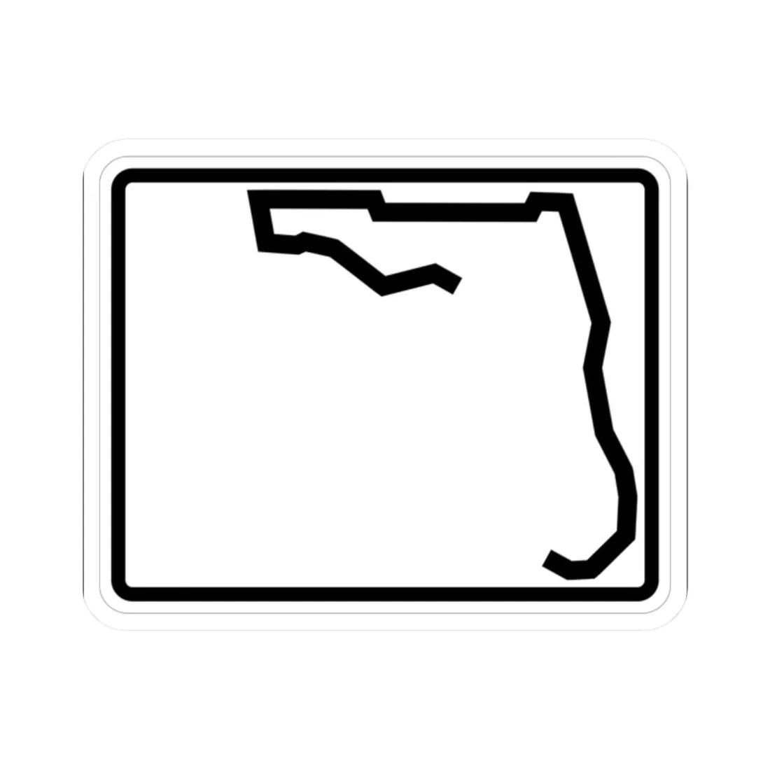 Florida blank wide (Florida) (Road Sign) STICKER Vinyl Kiss-Cut Decal 2 Inch White - The Sticker Space