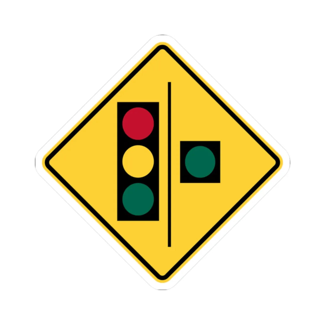 Florida CGTL Road Sign Continuous Green Through Lane (Florida) (Road Sign) STICKER Vinyl Kiss-Cut Decal 2 Inch White - The Sticker Space