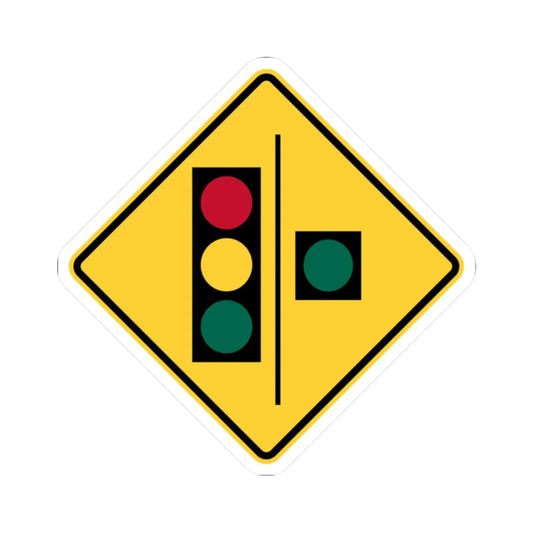 Florida CGTL Road Sign Continuous Green Through Lane (Florida) (Road Sign) STICKER Vinyl Kiss-Cut Decal 2 Inch White - The Sticker Space